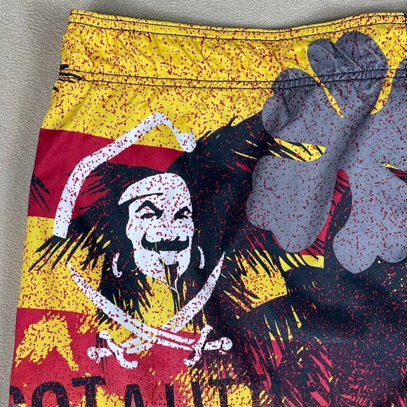 Captain Morgen Mens L Swim Trunk Drawstring Hawaiian Print Lined Relaxed Fit - Picture 9 of 11